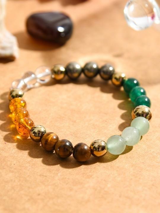 Natural Crystal Bead Bracelet - Stretch Fit, Assorted Gemstones