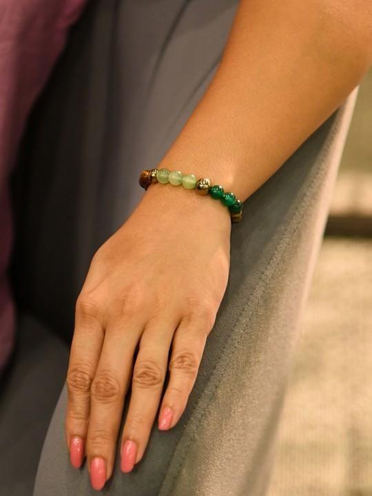 Natural Crystal Bead Bracelet - Stretch Fit, Assorted Gemstones